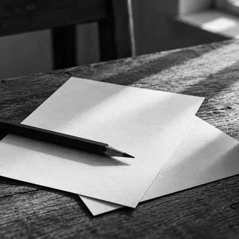 Ein Bleistift neben einem leeren Wochenblatt.